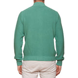 FEDELI "Link" Green Cotton Knit Cardigan Sweater EU 50 NEW US M