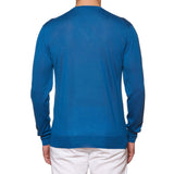 FEDELI "Millionaire" Blue 14 Micron Cashmere V-Neck Sweater 56 NEW 2XL
