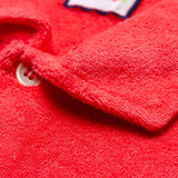 FEDELI "Mondial" Solid Blood Orange Terry Cloth Short Sleeve Polo Shirt NEW
