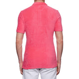 FEDELI "Mondial" Solid Pink Terry Cloth Short Sleeve Polo Shirt NEW