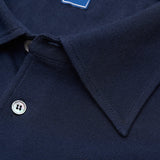 FEDELI "Pard" Navy Blue Cotton Pique Buttoned Shirt EU 60 NEW US 4XL