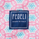 FEDELI "Sean" Pink-Blue Floral Panamino Cotton Shirt EU 39 NEW US 15.5 Slim Fit