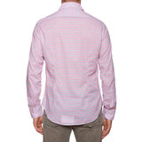 FEDELI "Sean" Pink-Blue Floral Panamino Cotton Shirt EU 39 NEW US 15.5 Slim Fit