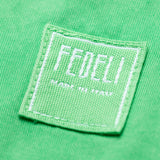 FEDELI Solid Green Cotton Pique Frosted Short Sleeve Polo Shirt EU 52 NEW US L
