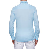 FEDELI Light Blue Cotton Pique Long Sleeve Polo Shirt EU 46 NEW US XS
