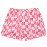 FEDELI Italy Red-White Plaid Shark Madeira Airstop Swim Shorts Trunks NEW