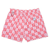FEDELI Italy Red-White Plaid Shark Madeira Airstop Swim Shorts Trunks NEW