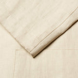 FLANELLA GRIGIA ROMA Tan Linen Jacket With Leather Details NEW