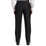 GARY ANDERSON Handmade Black Wool-Silk SP Tuxedo Dress Pants EU 50 NEW US 34