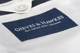 GIEVES & HAWKES Navy Blue Textured Wool Super 150's DB Suit 51 NEW US 41 Long