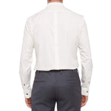 GILLES ROSIER White Polka Dot Cotton Dress Shirt EU 40 US 15.75 Slim Fit