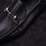 GUCCI Black Leather Horsebit Loafer Driving Shoes EU 40 US 7 Shoe Bag
