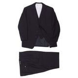 HENRY POOLE Savile Row Bespoke Navy Blue Wool 3 Piece Suit US 48