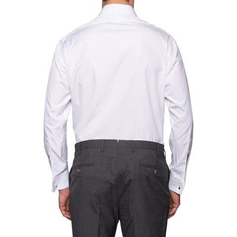 HILDITCH & KEY Bespoke White Cotton French Cuff Dress Shirt US 15.75