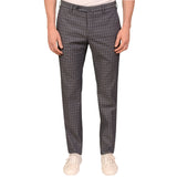 INCOTEX (Slowear) Gray Shepherd's Check Stretch Cotton Pants 56 NEW 40 Slim Fit