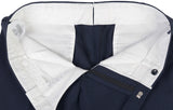 INCOTEX (Slowear) Blue Plaid Wool-Cotton Flat Front Dress Pants 56 NEW 40 Slim F