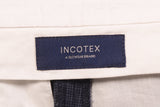 INCOTEX (Slowear) Blue Checked Wool Flat Front Dress Pants NEW Slim Fit