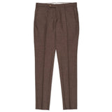 INCOTEX (Slowear) Brown Donegal Virgin Wool Flat Front Dress Pants NEW Slim Fit