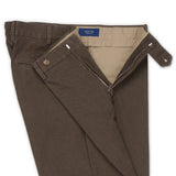 INCOTEX (Slowear) Brown Patterned Cotton Flat Front Pants NEW Slim Fit