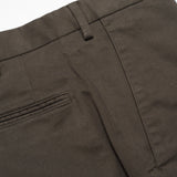INCOTEX (Slowear) Dark Green Twill Cotton Flat Front Pants NEW Slim Fit