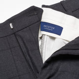 INCOTEX (Slowear) Gray Plaid Wool Blend Flat Front Dress Pants 48 NEW US 32 Slim