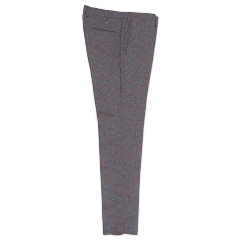 INCOTEX (Slowear) Gray Red Pattern Cotton-Wool Stretch Pants NEW Slim Fit