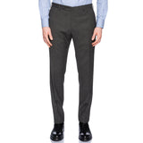 INCOTEX (Slowear) Gray Plaid Wool Flat Front Pants EU 54 NEW US 38 Slim Fit