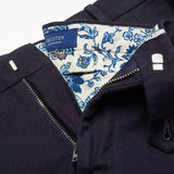 INCOTEX (Slowear) Navy Blue Birdseye Cotton Flat Front Pants 50 NEW US 34 Slim F