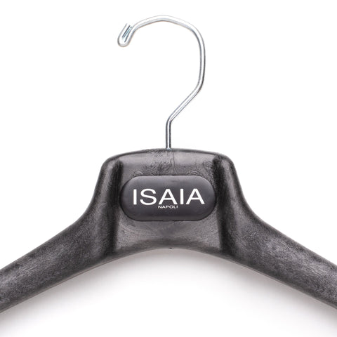 ISAIA Black Plastic Wood Look Coat Hanger Set of 5 Size 40/S 43/M-L 46/XL