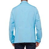 ISAIA NAPOLI "Funiculi Funicula" Azure Blue Poly Aqua Field Jacket Coat 52 NEW US L