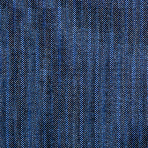 ISAIA "Base S" Blue Striped Herringbone Silk-Wool Super 150's Jacket 56 NEW 46