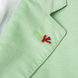 ISAIA Napoli "Aquacord" Handmade Green Cotton Corduroy Jacket EU 46 NEW US 36