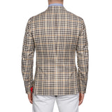 ISAIA Napoli "Cortina" Beige Plaid Wool-Linen-Silk Sport Coat Jacket 50 NEW 40