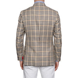 ISAIA Napoli Handmade Beige Plaid Wool-Linen-Silk Sport Coat Jacket 50 NEW US 40