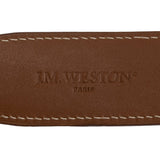 J.M. WESTON Paris Brown Leather Belt 95 cm 38"