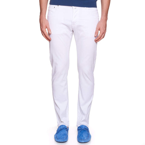 JACOB COHEN J688 Comfort White Cotton Stretch Slim Fit Jeans Size 33