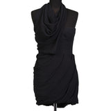 JASMINE DI MILO Universe Black Silk Off-Shoulder Dress EU 38 NEW US 6