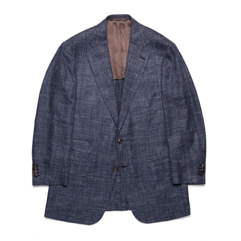 JAY KOS New York Blue Plaid Wool Hopsack Sport Coat Jacket EU 50 US 40