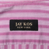 JAY KOS New York Mallow Striped Cotton-Silk Standard Cuff Shirt EU 42 US 16.5