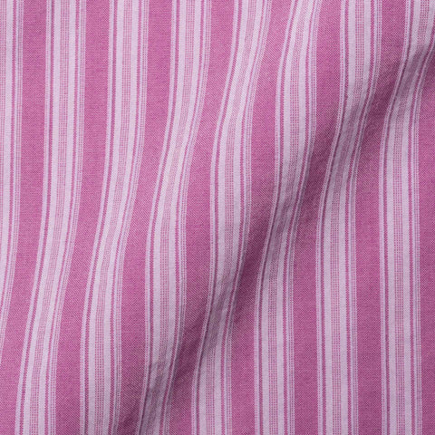 JAY KOS New York Mallow Striped Cotton-Silk Standard Cuff Shirt EU 42 US 16.5