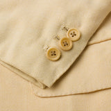 JAY KOS New York Tan Cotton-Wool-Cashmere-Silk Hopsack Jacket EU 52 US 42