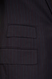 JAY KOS New York Navy Blue Striped Wool Business Suit EU 52 US 40 42