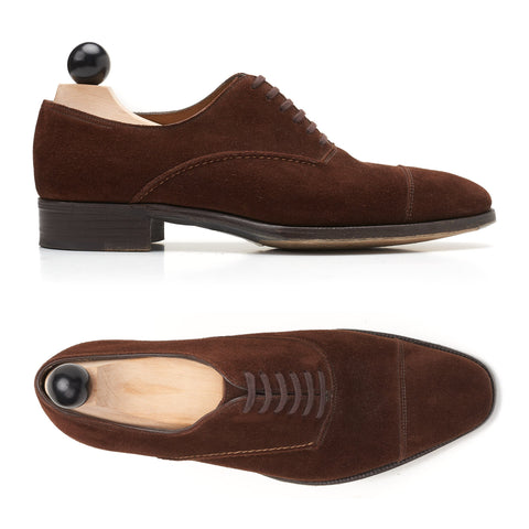 JOHN LOBB Saint Crepin 2011 Brown Suede Leather Shoes UK 6.5E US 7.5 Last 8000
