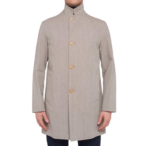 K. PUNTO ROSSO by KITON Napoli Gray Twill Cotton Coat Jacket EU 50 NEW US 40 M