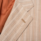 KITON Napoli Beige Striped Linen Cotton Jacket US 42 44 NEW EU 54 R6