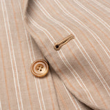 KITON Napoli Beige Striped Linen Cotton Jacket US 42 44 NEW EU 54 R6