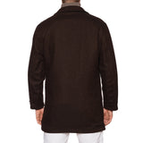 KITON Napoli Blue-Brown Reversible Cotton Cashmere Rain Coat EU 52 US 42/ L