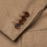KITON Napoli Hand Made Solid Khaki Cashmere Jacket US 40 M NEW EU 50