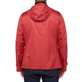 KITON Red Silk Hooded Duffle Jacket with Removable Cashmere Lining 50 NEW 40 M