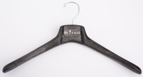 KITON Black Plastic Wood Look Coat Hanger Set of 5 Size 39/XS 43/M-L 46/XL